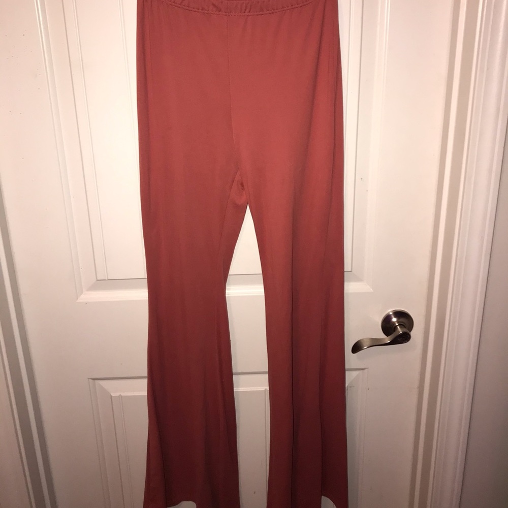 salmon flare pants